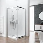 Schulte ExpressPlus Eckeinstieg Kristall/Trend Chromoptik klar hell 75x90cm