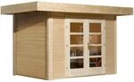Weka Holz-Gartenhaus Designhaus 126 Plus Flachdach Unbehandelt 284 cm