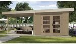 Weka Gartenhaus Savona Gr. 2 B Natur BxT: 590 cm x 300 cm davon 295 cm Anbaudach