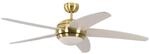 Pepeo Deckenventilator Melton Messing - Wei&szlig; 132 cm mit Beleuchtung und