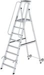 MUNK Aluminium-Stehleiter mit Rollen und Griff 8 Stufen