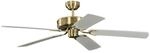 Pepeo Deckenventilator Potkuri Messing Antik - Wei&szlig; 132 cm mit Zugkette