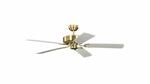 Pepeo Deckenventilator Potkuri Messing seidenmatt - Wei&szlig; 132 cm mit Zugkette