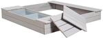 roba Sandkasten Outdoor + in Grau mit Spielwannen und Abdeckungen