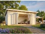 Palmako Lea Holz-Gartenhaus Grau Pultdach Tauchgrundiert 530 cm x 380 cm