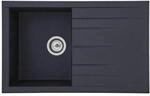 Respekta Einbausp&uuml;le Mineralite Houston 80 cm x 50 cm Schwarz