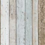 Bricoflor Shabby Chic Tapete in Holzoptik Vintage Papiertapete in Hellblau und...