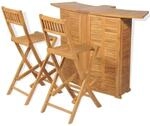 vidaXL 3-Tlg Bistro-Set mit Klappst&uuml;hlen Massivholz Teak 43805
