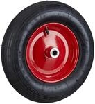 Relaxdays Schubkarrenrad Gummi Schwarz Luftbereift Kugelgelagert &oslash; 39 cm x 9 cm
