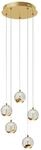 Lucande LED Pendelleuchte Hayley 9624370 Modern in Transparent aus Glas 5-flammig