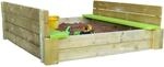Wendi Toys Sandkasten inkl. Holzabdeckung und Sitzfl&auml;chen 25 x 120 x 120 cm FSC&reg;