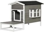 PawHut Katzenhaus mit Terrasse und Balkon 115 x 66,5 x 74,7cm