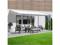 Home Deluxe Terrassenüberdachung Solis Alu 557 x 303 x 226 / 278 cm Weiß