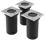 vidaXL Outdoor Bodenleuchten 3 Stk Quadratisch 40394