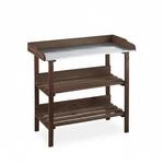Relaxdays Pflanztisch Holz Metall Dunkelbraun Mit 3 Ebenen 86 cm x 92 cm x 42 cm 7,1