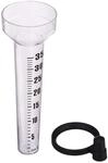 Relaxdays Regenmesser 2er Set Kunststoff Transparent Schwarz Wetterfest 24,5 cm x