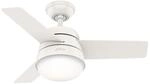 HUNTER FANS Deckenventilator Finley Wei&szlig; 91 cm mit Beleuchtung und Fernbedienung