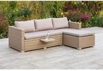 Merxx Veneto Garteneckbank 215 x 140 x 56 cm inkl. Auflagen Kunststoffgeflecht