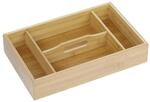 Relaxdays Besteckkasten Bambus Natur Mit Tragegriff 7 cm x 23 cm x 37 cm 1 kg