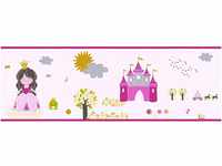 Bricoflor Prinzessin Tapete als Bordüre Märchen Tapetenbordüre in Rosa und Pink
