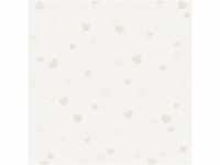 Bricoflor Herz Tapete Kinderzimmer Papier Kindertapete Weiß Grau Ideal für