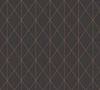 Bricoflor Tapete in Schwarz Gold Geometrische Vliestapete mit Rauten Muster für