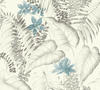 Bricoflor Palmen Tapete Gezeichnet Tropische Blätter Vliestapete mit Blumen in