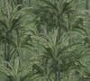 Bricoflor Tapete mit Palmenblättern in Grün Exotische Palmen Tapete für