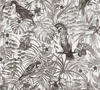 Bricoflor Palmen Tapete in Schwarz Weiß Vogel Vliestapete mit Palmenblättern...