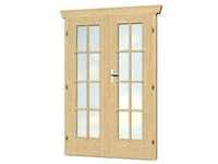 Skan Holz Doppeltür BxH 117,5 x 186,5 cm vollverglast für 45 mm Häuser