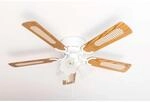 Pepeo Extra flacher Deckenventilator Pepeo Kisa Deluxe Wei&szlig; Fl&uuml;gel Eiche - Walnuss