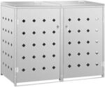vidaXL M&uuml;lltonnenbox f&uuml;r 2 Tonnen 240 L Edelstahl