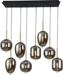 Globo Pendelleuchte Blacky 8-flammig Metall Schwarz Rauchfarben