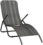 vidaXL Klappbare Sonnenliege Poly Rattan Grau