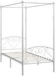 vidaXL Himmelbett-Gestell Wei&szlig; Metall 120 x 200 cm618197