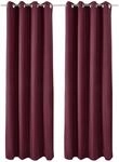 Beautissu Amelie TO Vorhang mit &Ouml;se 140x245cm Bordeaux 2tlg