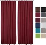 Beautissu Amelie TK Vorhang mit Kr&auml;uselband 140x245cm Rot 2tlg