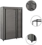 vidaXL Faltschrank Grau 110x45x175 cm Stoff