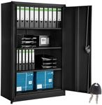 Tectake Aktenschrank Aus Pulverbeschichtetem Stahl Mit 2 Fl&uuml;gelt&uuml;ren 40 x 90 x