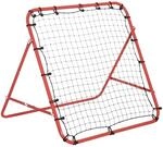 HOMCOM Rebounder f&uuml;r Fu&szlig;ball PE Metall Rot Schwarz 96L x 80B x 96H cm