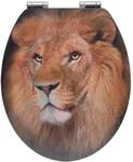 Wenko WC-Sitz Lion mit 3D-Effekt MDF mit Absenkautomatik Mehrfarbig