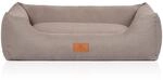 Knuffelwuff Hundebett Lotte Velours M-L 85 x 63cm Lichtgrau