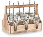 Zeller Trinkgl&auml;ser-Set Glas/Metall/Holz 7-teilig