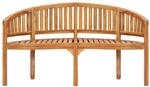 vidaXL Bananenbank 151 cm Massivholz Teak