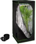 Relaxdays Growzelt Polyester Stahl Schwarz Lichtdicht 80 cm x 80 cm x 180 cm