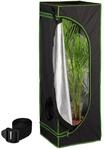 Relaxdays Growzelt Polyester Stahl Schwarz Lichtdicht 40 cm x 40 cm x 120 cm