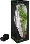 Relaxdays Growzelt Polyester Stahl Schwarz Lichtdicht 60 cm x 60 cm x 180 cm