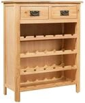 vidaXL Weinschrank 72x32x90 cm Massivholz Eiche