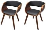 vidaXL Esszimmerst&uuml;hle 2 Stk Braun Bugholz und Kunstleder 270043