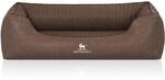 Knuffelwuff Hundebett Chesapeake Orthop&auml;disch Kunstleder XXL 120 x 85cm Braun